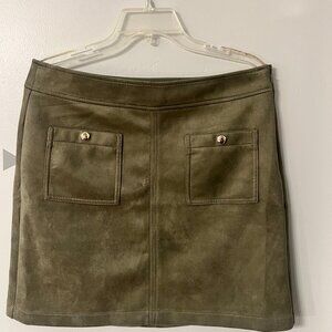 Loft Green Faux Suede MiniSkirt size 10
